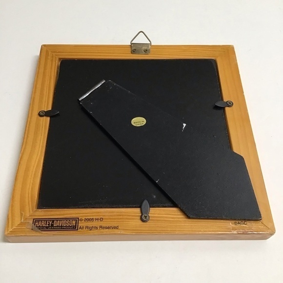 Harley Davidson Leather Wallet Biker/Motorcycle Wood Picture Frame LOT Vintage - Picture 11 of 16